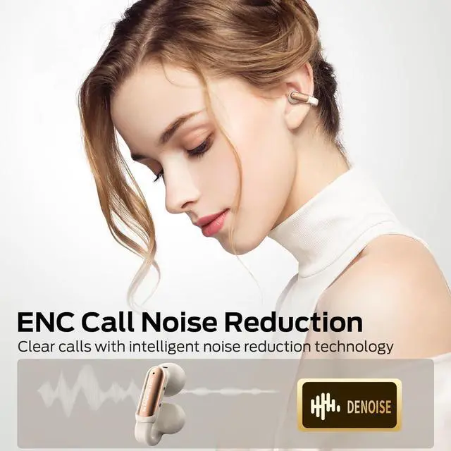 Alt view image 3 of 7 - Monster Open AC601 Wireless Earbuds, Crystal Clear Call, USB-C Charging, Bluetooth 5.4 Open Earphones with ENC, IPX5 Waterproof Wireless Clip-on Earbud, 32H Playtime Earbuds (White)