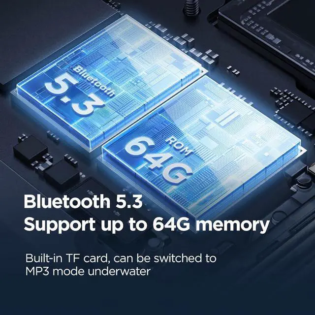 Alt view image 5 of 7 - Sanag B60S Bone Conduction Headphones, Open Ear IPX8 Waterproof Swimming Earphones, Built-in 64GB Memory MP3 Player Headset, Wireless Bluetooth 5.3 Sports Running Cycling Earbuds