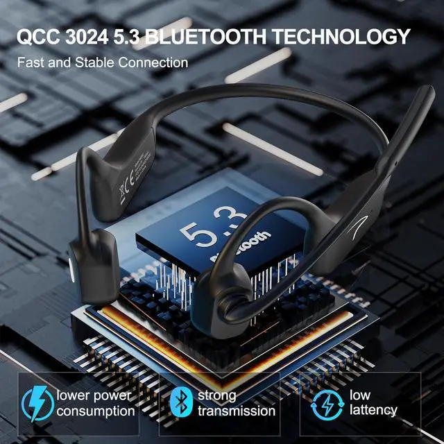 Alt view image 4 of 7 - MAIRDI Open Ear Bone Conduction Headphones Bluetooth with Microphone Noise Canceling, Wireless Bluetooth Headset with Mic Boom & USB Dongle for PC Work Calls and Meetings