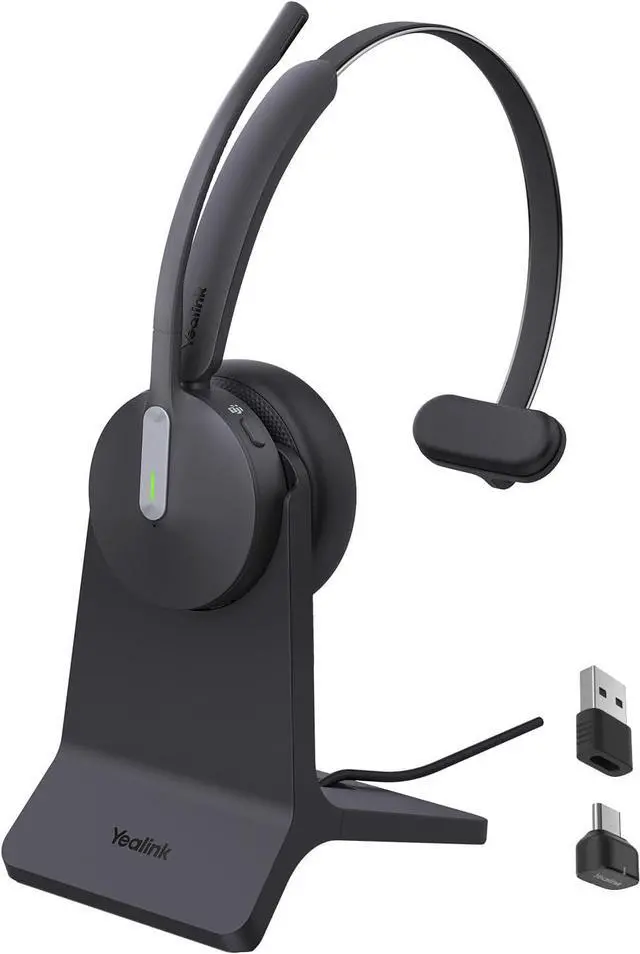 Main image of Yealink BH70 Mono Wireless Headset with Mic for Work, Bluetooth Headphone Teams Certified, up to 35h Talk Time, 91g Lightweight Comfort, USB-C to A