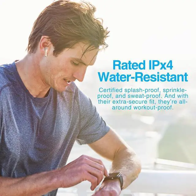 Alt view image 7 of 7 - Naztech Xpods PRO - True Wireless Noise Cancelling Earbuds w/Touch Control, IPX4 Water-Resistant, HD Sound, Secure Fit for Sports, Gym Workouts & More, Includes Wireless Charging Case - Sandstone
