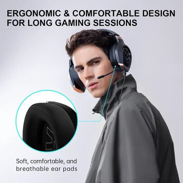 Alt view image 6 of 7 - Edifier Hecate GX Hi-Res Gaming Headset for PS4/ PS5/ PC/Switch/Xbox Gamepad - USB/Type-C/3.5mm Wired Gaming Headphones with Microphone RGB Lighting - ENC Noise Cancelling - 50mm Driver