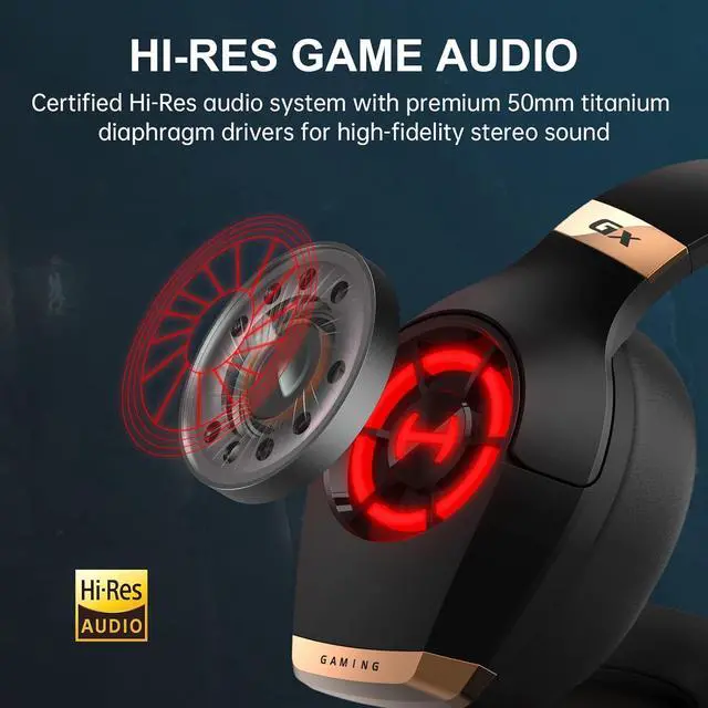 Alt view image 2 of 7 - Edifier Hecate GX Hi-Res Gaming Headset for PS4/ PS5/ PC/Switch/Xbox Gamepad - USB/Type-C/3.5mm Wired Gaming Headphones with Microphone RGB Lighting - ENC Noise Cancelling - 50mm Driver