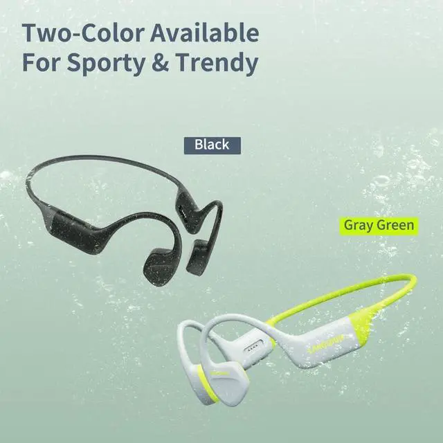 Alt view image 7 of 7 - Langsdom AirSwim Bone Conduction Headphones, IPX8 Waterproof, Skin-Friendly Silicone, 32GB Memory, 8H Battery, Bluetooth & MP3 Mode, Comfort Fit for Sports & Swimming (Black)