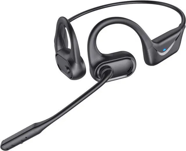 Main image of Bluetooth Headset with Microphone, Open Ear Headphones, Dual Connect Bluetooth 5.4 Headphones with Noise Cancelling & Mute, Wireless Headset with Mic for Work, Mobile, Tablets, Laptops - Black