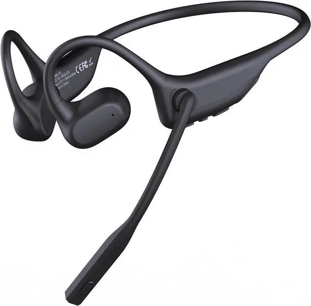 Main image of CXK Open Ear Headphones with Mic, Wireless Headset with AI Noise Cancellation Microphone Bluetooth 5.3 Air Conduction Headphones Bluetooth Headset with Mic for Work Call Meeting Driving
