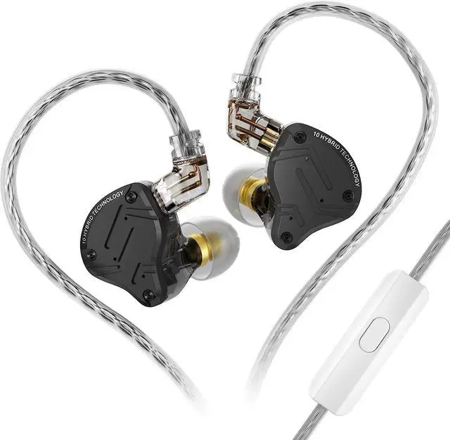 Main image of KZ ZS10 PRO X in Ear Monitor Headphones, KZ Upgraded 4BA+1DD Multi Driver IEM Earphones Gaming Earbuds Wired with Detachable Cable for Audiophile Singer Drummer Guitarist(Matte Black,with Mic)