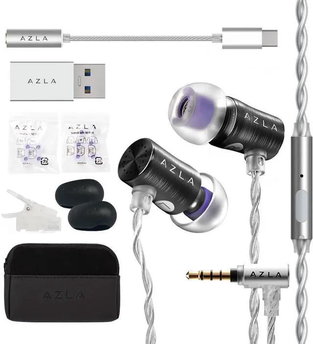 Main image of AZEL Edition G Gen 2 Wired Gaming in-Ear Earbud Headphones with Mic 3.5mm Jack USB-C to 3.5mm Adapter USB-A to USB-C Converter Black (Black)