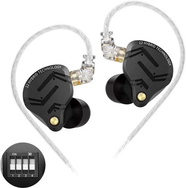 Main image of keephifi ZS12 Pro X in Ear Monitor Headphones, 1DD 5BA Tuning HiFi IEM Earphones, CNC Metal Gaming Earbuds in-Ear Monitors with Detachable 2Pin-C Cable for Audio Enginners, Musicians, Drummers