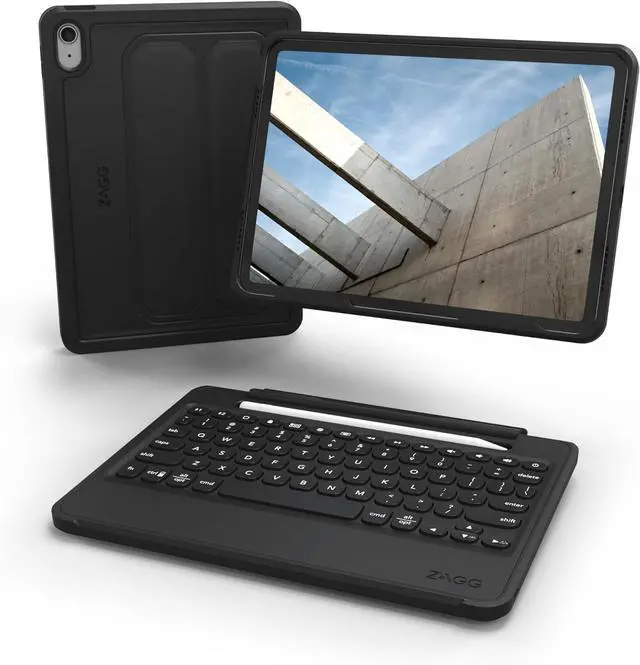 Main image of Rugged Book iPad 11" (A16)/ 10.9" (Gen 10) Case - Durable Wireless Keyboard Case, Military-Grade Drop Protection, Multi-Device Pairing, Detachable Backlit Keyboard, Black