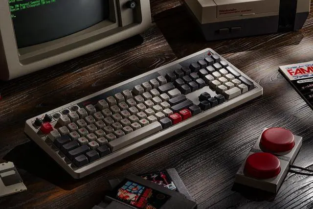 Alt view image 7 of 7 - 8BitDo Retro 108 Mechanical Keyboard with 108 Keys and Integrated Numpad, Bluetooth/2.4G/USB-C Hot Swappable Wireless Gaming Keyboard for Windows and Android - N Edition