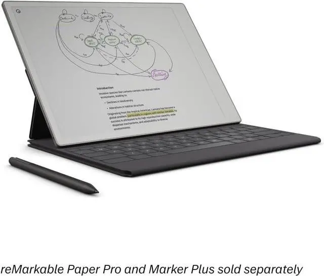Alt view image 2 of 7 - Mosaic Weave Type Folio Keyboard for Your 11.8' Paper Tablet - Basalt