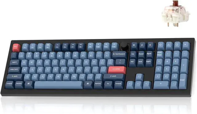 Main image of Keychron V6 Max Wireless Custom Mechanical Keyboard, 2.4 GHz Bluetooth QMK Full-Size Layout RGB with Hot-swappable Gateron Brown Switch Compatible with Mac Windows Linux