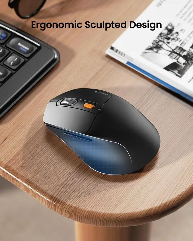 Alt view image 4 of 7 - ProtoArc Ergonomic Foldable Keyboard Mouse, XKM03 Portable Folding Bluetooth Keyboard Mouse Combo for Business and Travel, Split Design, 3 Bluetooth, Rechargeable, for iPad, Tablet, iPhone, Laptop