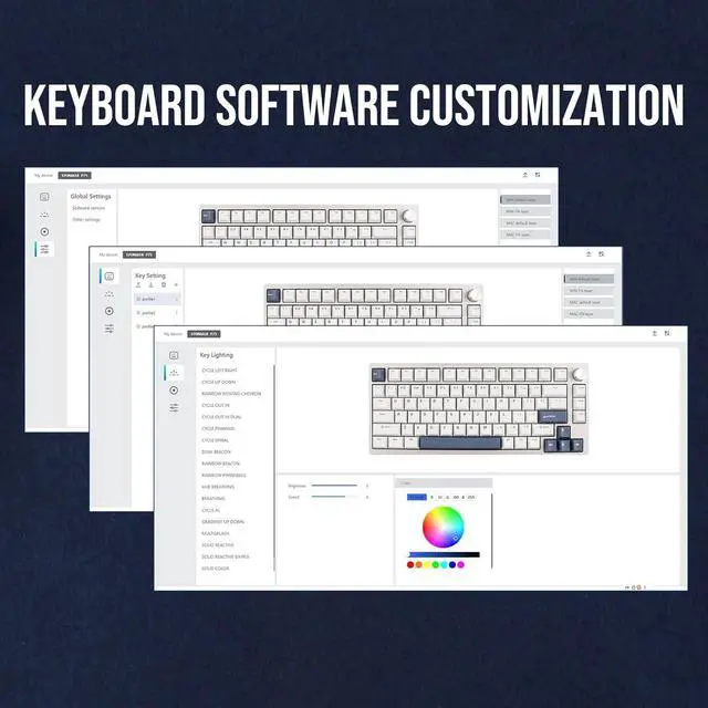 Alt view image 7 of 7 - EPOMAKER P75 Wireless Aluminum Mechanical Keyboard, Bluetooth 5.0/2.4GHz/USB-C Hot Swappable Custom Keyboard, Gasket Structure Creamy Keyboard for PC/Tablet/PS/Xbox (Silver, Wisteria Tactile Switch)