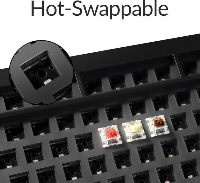 Alt view image 5 of 7 - Keychron V1 Max 75% Custom Mechanical Keyboard Kit, 2.4 GHz/Bluetooth 5.1/Wired Hot-swappable Barebones Keyboard, QMK/VIA Programmable Knob with RGB Backlit for Mac Windows Linux