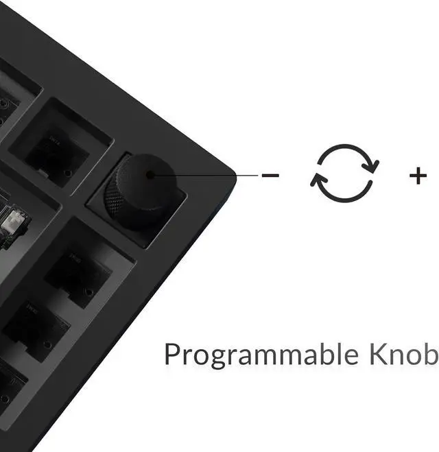 Alt view image 6 of 7 - Keychron V1 Max 75% Custom Mechanical Keyboard Kit, 2.4 GHz/Bluetooth 5.1/Wired Hot-swappable Barebones Keyboard, QMK/VIA Programmable Knob with RGB Backlit for Mac Windows Linux