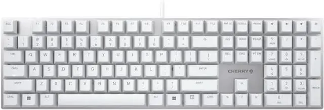 Main image of Cherry KC 200 MX Mechanical Office Keyboard with New MX2A switches. Modern Design with Metal Plate Frame. (White W/MX2A Silent Red Switch)