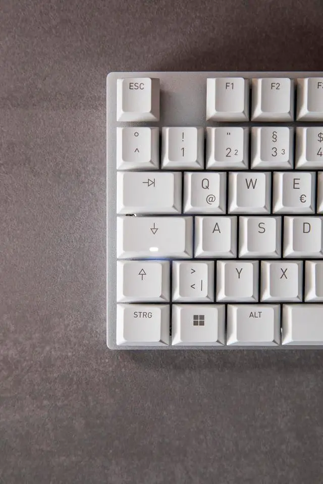 Alt view image 2 of 7 - Cherry KC 200 MX Mechanical Office Keyboard with New MX2A switches. Modern Design with Metal Plate Frame. (White W/MX2A Silent Red Switch)