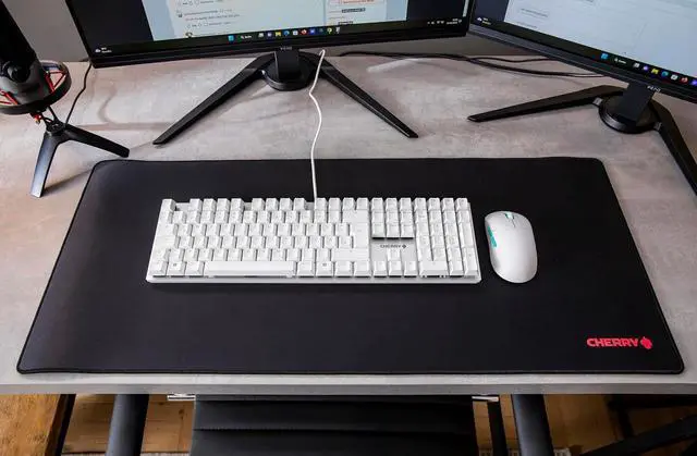 Alt view image 7 of 7 - Cherry KC 200 MX Mechanical Office Keyboard with New MX2A switches. Modern Design with Metal Plate Frame. (White W/MX2A Silent Red Switch)