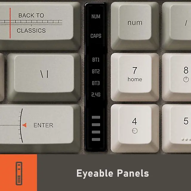 Alt view image 3 of 7 - LOFREE Block Wireless Mechanical Keyboard, 98 Keys Rechargeable Hot-swappable Keyboards with 3 Types Connection for Windows, Mac OS/Rero knobs for Volume Control, Mode Shift, eyeable Panels 2025