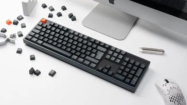 Alt view image 2 of 7 - Keychron K10 Full Size Layout RGB Hot Swap Mechanical Keyboard, Multitasking 104 Keys Bluetooth Wireless/USB Wired Gaming Keyboard with Gateron G Pro Red Switches, Aluminum Frame, for Mac Windows