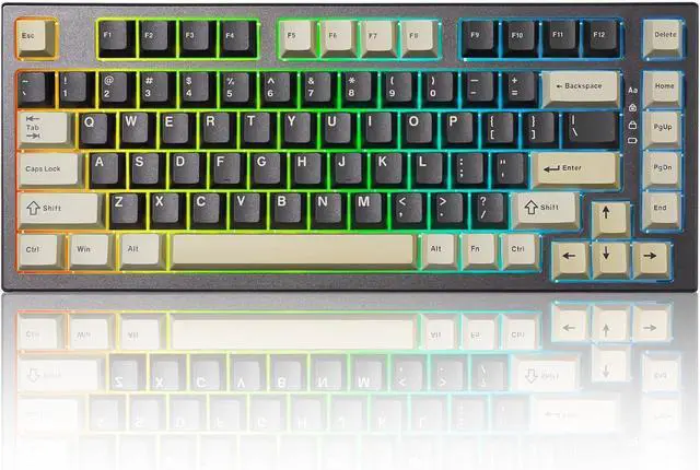 Main image of YUNZII RT80 Rapid Trigger Hall Effect Magnetic Gaming Keyboard, 8K Polling Rate, 75% Layout,BT/2.4GHz/Wired,RGB Backlit, Hot Swap,Adjustable Actuation Wireless for Win/Mac (Black, Gateron White)