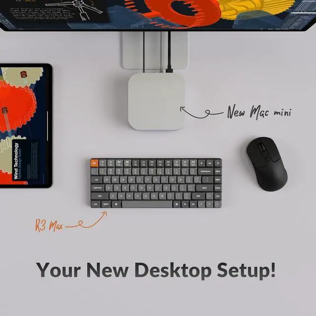 Alt view image 3 of 7 - Keychron K3 Max 75% Low-Profile Wireless Mechanical Keyboard - Ultra-Thin, Tri-Mode (2.4G/Bluetooth/USB-C), Silent Gateron Brown Switches, Mac/Windows/Linux Compatible