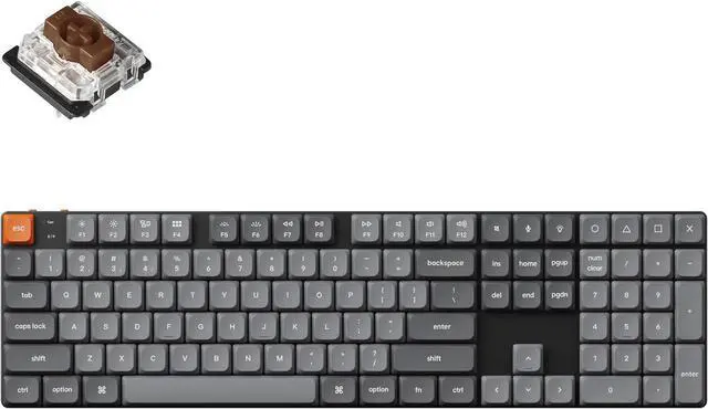 Main image of Keychron K5 Max Ultra-Slim Wireless Mechanical Keyboard, QMK/VIA Programmable Bluetooth 5.1/2.4 GHz/Wired with White Backlight Low Profile Gateron Brown Switch Compatible with Mac Win Linux