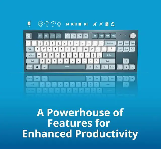 Alt view image 2 of 6 - Montech MKey TKL Mechanical Gaming Keyboard: Customizable RGB LED, Premium MDA Profile PBT Keycap, Hot-Swappable Gateron G Brown Pro 2.0 Pre-lubed Switches, Osaka Castle Theme, Freedom (MK87FB)