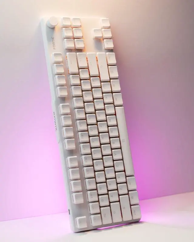 Alt view image 2 of 7 - Fnatic STREAK80 LP White TKL Mechanical Low Profile Pro Gaming Keyboard, Speed Switches with Short Key-Travel, LED RGB, PBT Keycaps, Silent PORON Foam, US ANSI Layout QWERTY