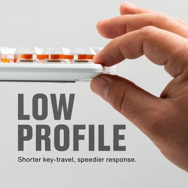 Alt view image 4 of 7 - Fnatic STREAK80 LP White TKL Mechanical Low Profile Pro Gaming Keyboard, Speed Switches with Short Key-Travel, LED RGB, PBT Keycaps, Silent PORON Foam, US ANSI Layout QWERTY