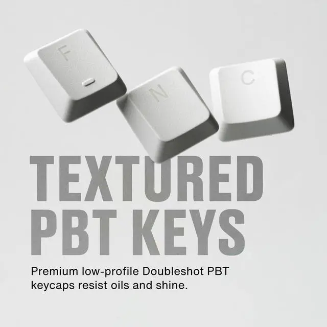 Alt view image 5 of 7 - Fnatic STREAK80 LP White TKL Mechanical Low Profile Pro Gaming Keyboard, Speed Switches with Short Key-Travel, LED RGB, PBT Keycaps, Silent PORON Foam, US ANSI Layout QWERTY