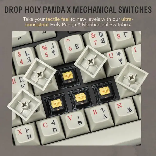 Alt view image 6 of 7 - DROP + The Lord of The Rings Dwarvish TKL Mechanical Keyboard - MT3 Profile Keycaps with Accent Keys - Holy Panda X Tactile Switches - PBT Dye-Sub Keycaps - LED Backlight - Dark Gray