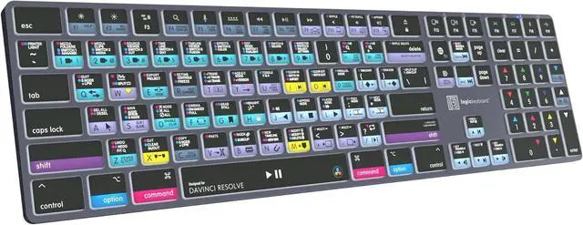 Alt view image 3 of 7 - Logickeyboard Wireless Backlit 'Titan' Designed for Editing in Blackmagic's Davinci Resolve  p/n LKB-RESB-TM-US