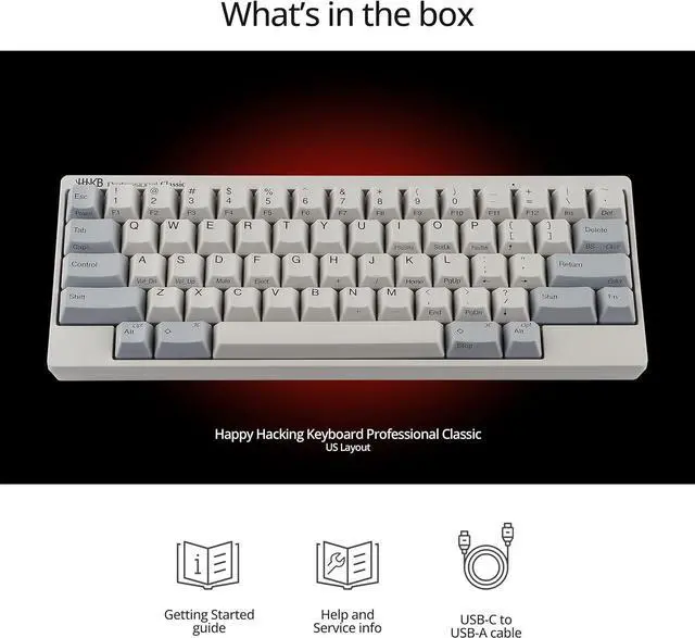 Alt view image 6 of 6 - HHKB - Happy Hacking Keyboard Professional Classic (Wired, USB-C, Mac, Windows, White, Printed) with 2 Year Advance Exchange Warranty