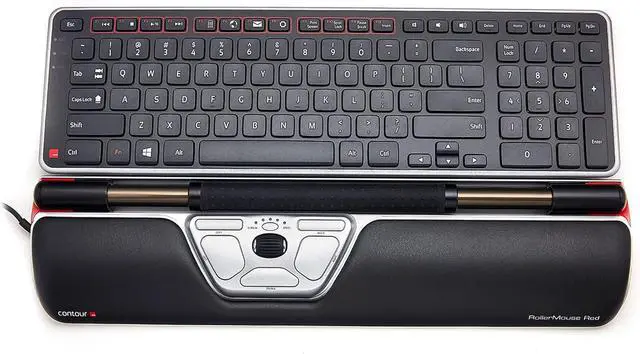 Main image of Contour Design Ultimate Workstation Red Wired - Includes RollerMouse Red & Balance Keyboard - Wired Ergonomic Keyboard and Mouse Combo - Compatible with PC & Mac Computers