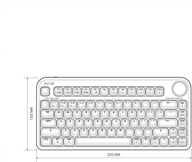 Alt view image 5 of 5 - Azio IZO Wireless BT5/USB PC & Mac Mechanical Keyboard, White Blossom