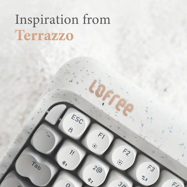 Alt view image 2 of 7 - LOFREE Zero ARTZ Mechanical Keyboard, 75% Rechargeable Hot-swappable Keyboards with 3 Types Connection for Windows, Mac OS, Linear Switches/Terrazzo Grey