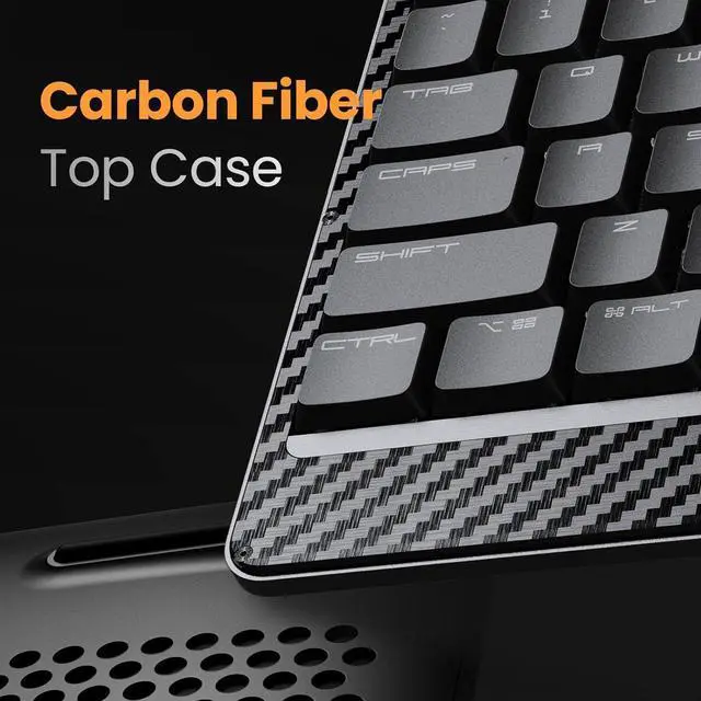 Alt view image 2 of 7 - LOFREE Edge Low Profile Mechanical Keyboard, 75% Rechargeable Bluetooth and Wired Connection for Window, Mac OS/POM Switches 2.0, Carbon Fiber Top Case, Mg Alloy Bottom Case (Volcano Grey)