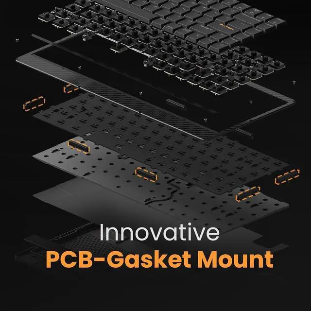 Alt view image 5 of 7 - LOFREE Edge Low Profile Mechanical Keyboard, 75% Rechargeable Bluetooth and Wired Connection for Window, Mac OS/POM Switches 2.0, Carbon Fiber Top Case, Mg Alloy Bottom Case (Volcano Grey)