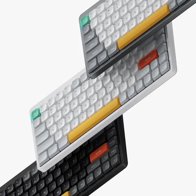 Alt view image 4 of 6 - nuphy Air75 V2 Low Profile Wireless Mechanical Keyboard, Hot-swappable, Supports Bluetooth/2.4g/USB-C Connectivity (White, Gateron Red Switches)