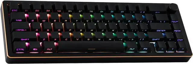 Main image of EPOMAKER Tide65 QMK/VIA Wireless Gaming Keyboard, 65% Aluminum Mechanical Keyboard, Programmable Creamy Keyboard, Bluetooth/2.4Ghz/USB-C, with FR4 Plate for Win/Mac (Black, Lemon Switch)