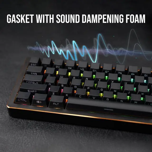 Alt view image 5 of 7 - EPOMAKER Tide65 QMK/VIA Wireless Gaming Keyboard, 65% Aluminum Mechanical Keyboard, Programmable Creamy Keyboard, Bluetooth/2.4Ghz/USB-C, with FR4 Plate for Win/Mac (Black, Lemon Switch)