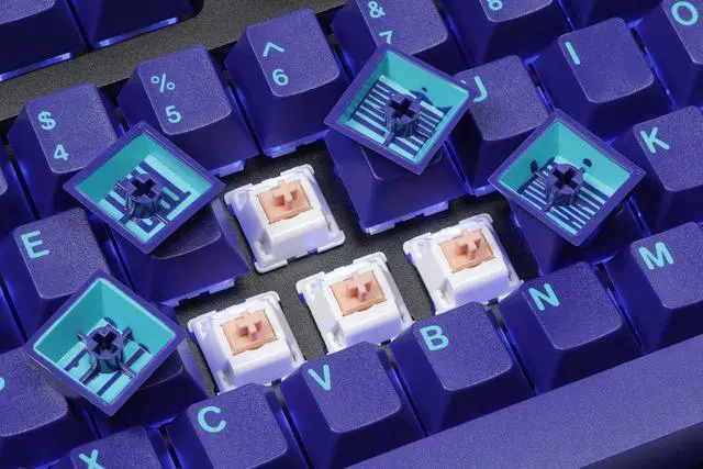 Alt view image 6 of 7 - DROP + MiTo GMK Laser Custom Mechanical Keyboard Keycap Set - 129-keys, Doubleshot, Cherry Profile, for 60%, TKL, 1800 Layouts, etc. (Cyberdeck)