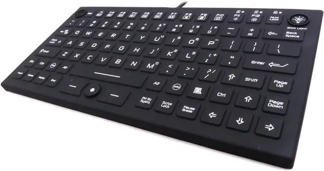 Alt view image 5 of 7 - DSI Compact LED Backlit Keyboard with Integrated Mouse Button IP68 Waterproof Silicone IKB850BL