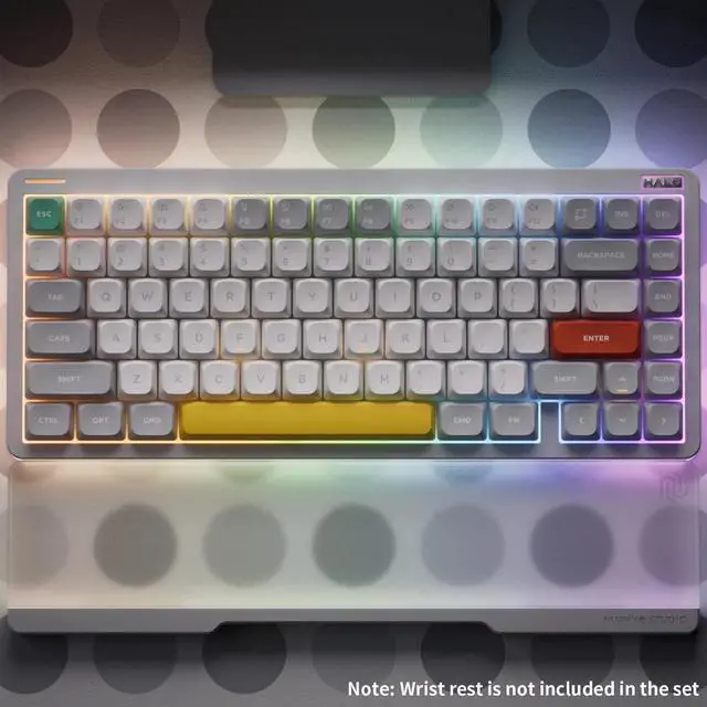 Alt view image 3 of 6 - nuphy Halo75 V2 Mechancial Gaming Kyeboard,75% Wireless Hot Swappable Bluetooth Keyboard,83 Kyes RGB Backlit Keyboard,Support Bluetooth/2.4GHz/USB-C (White, Raspberry (46gf))
