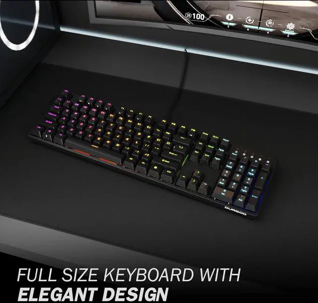 Alt view image 2 of 7 - Durgod Taurus K310 Mechanical Keyboard | RGB Backlit | 104 Keys Full Size | USB C Wired | Doubleshot PBT Keycaps | Programmable Keys | NKRO Rollover | for Windows & Mac | Cherry MX Brown, RGB
