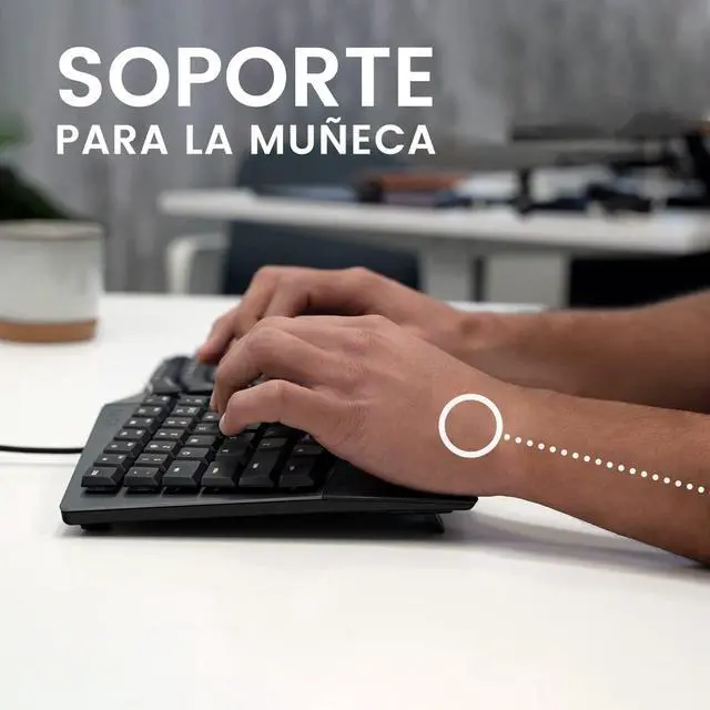 Alt view image 4 of 7 - Perixx PERIBOARD-335BR ES Teclado compacto mecánico ergonómico con Cable - Interruptores táctiles marrones de perfil Bajo - Teclas programables - Teclado español con ñ