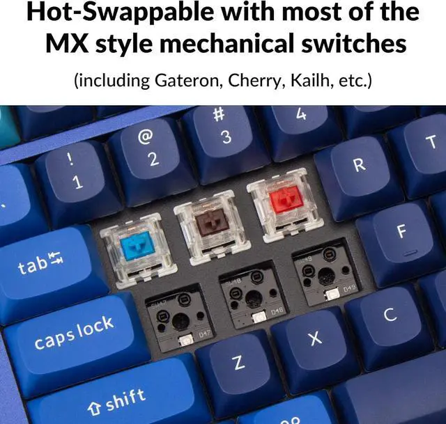 Alt view image 4 of 7 - Keychron Q5 RGB QMK/VIA Programmable Macro Wired Custom Mechanical Keyboard with Hot-Swappable Gateron G Pro Brown Switch, 96% Layout Full Aluminum Double Gasket for Mac Windows Linux(Blue)